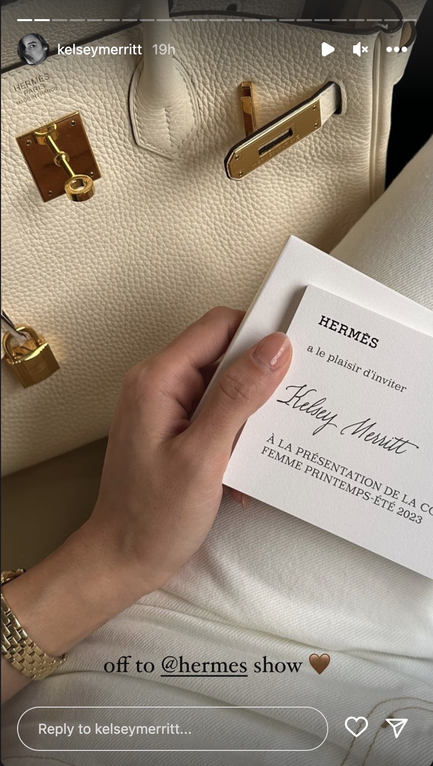 Kelsey Merritt happily splurges on her first-ever Hermes bag