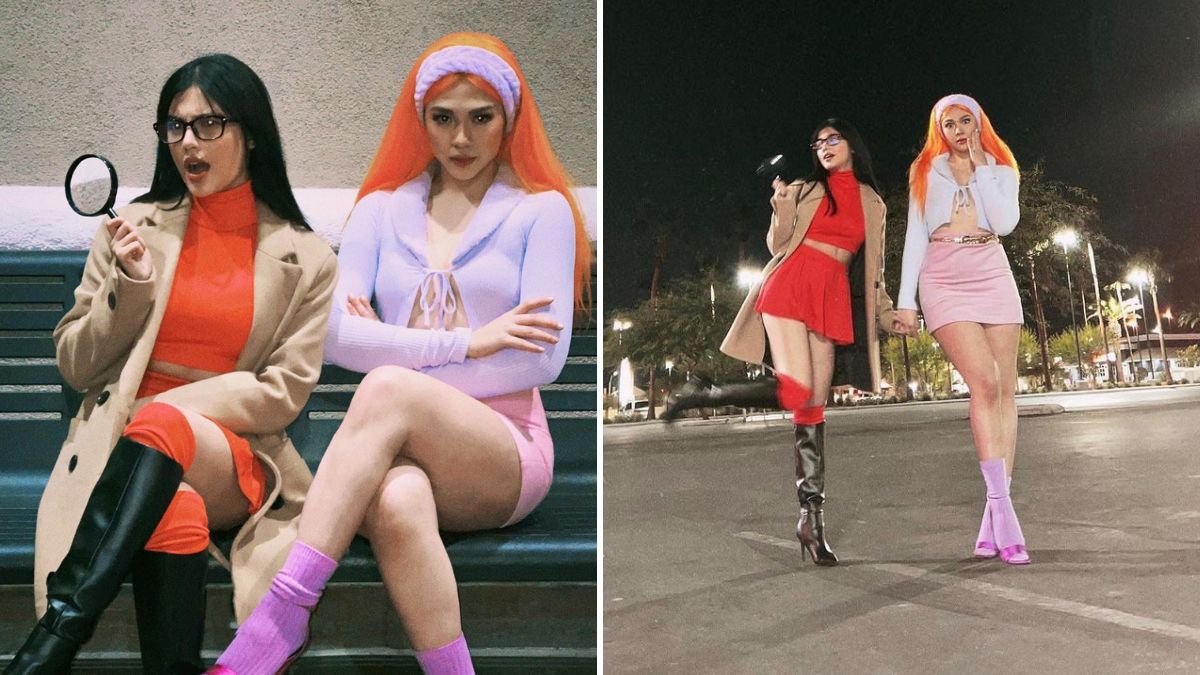janella salvador and jane de leon dressed up as daphne and velma from scooby doo for halloween 2022