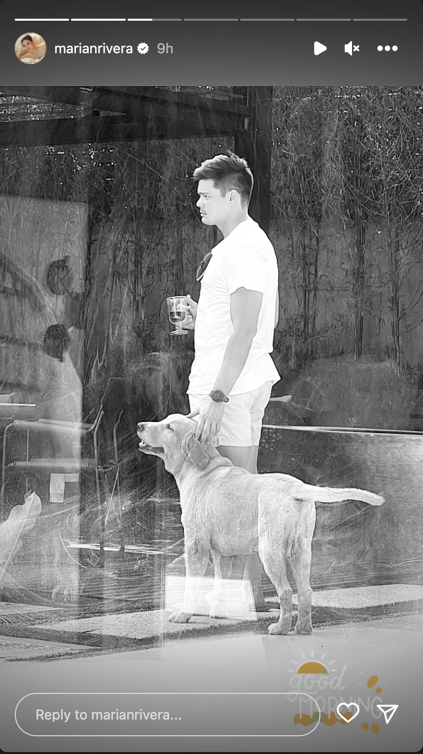 marian rivera's photo of dingdong dantes with dog