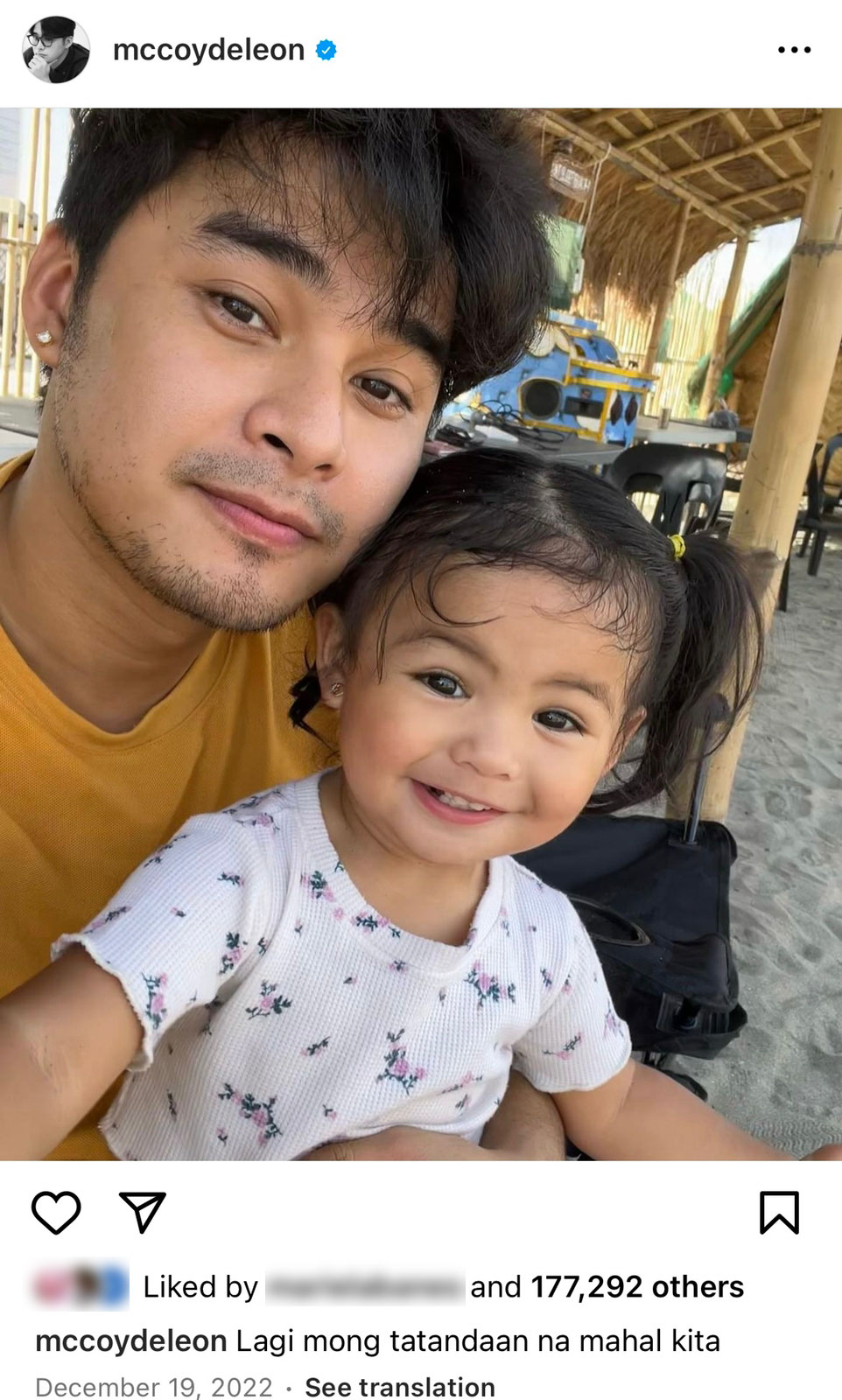 mccoy de leon posts selfie with daughter