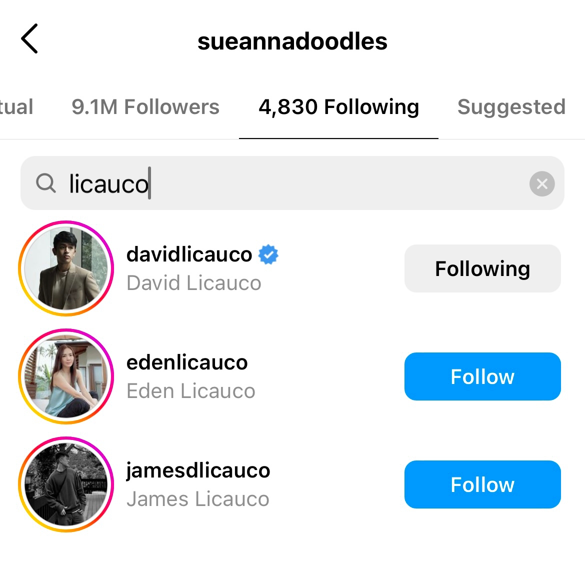 david licauco sue ramirez rumored relationship