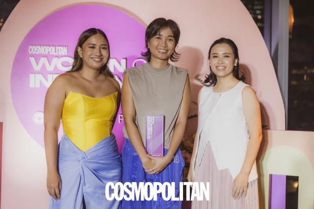 Samantha Lee with Cosmopolitan Philippines’ Style Editor, Patricia Melliza (Left),  and Summit Media’s Head of Audience, Christine Ongteco-Sandejas (Right)