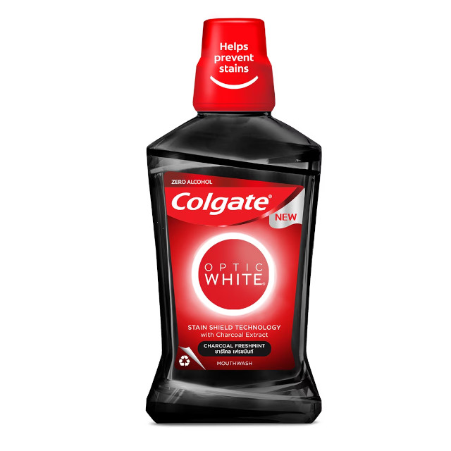 Colgate Optic White Charcoal Freshmint Flavor Mouthwash