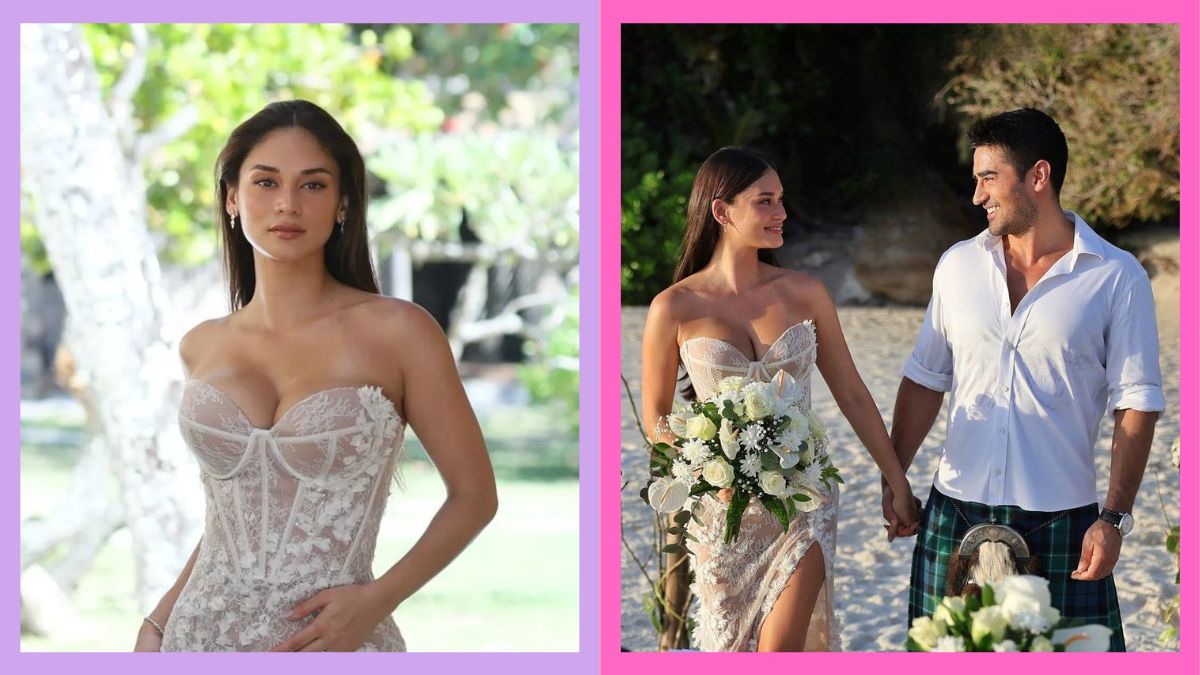 Pia Wurtzbach did her own hair and makeup for her beach wedding