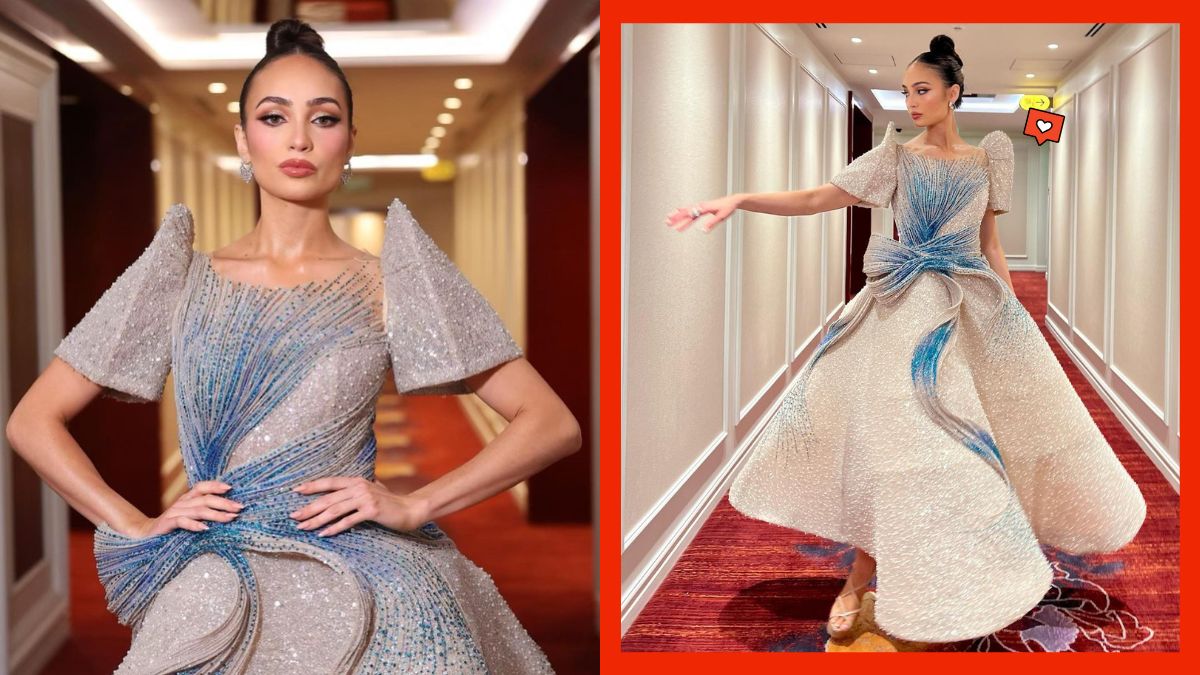 R'Bonney Gabriel's Miss Universe Philippines Fashion Gala terno gown was designed by Mark Bumgarner