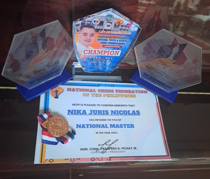 National Master Nika Juris Nicolas's recent achievements in chess