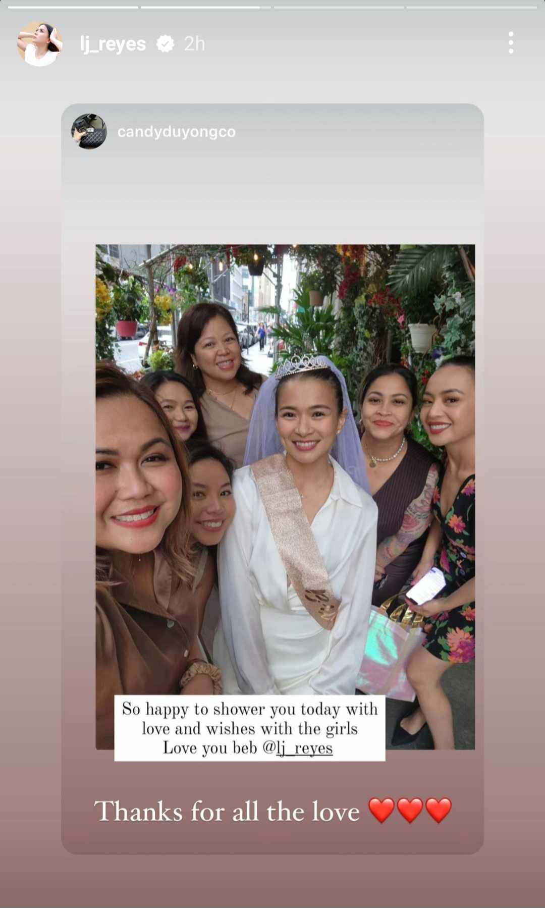 Friends throw a bridal shower for LJ Reyes in New York City