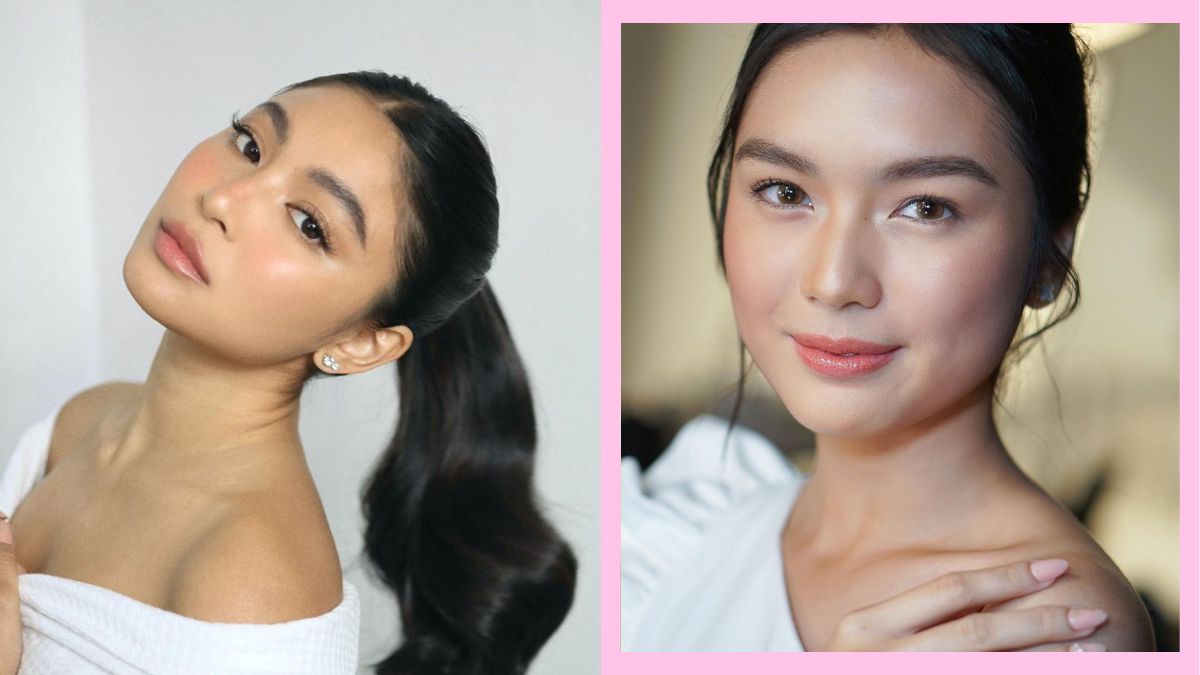 Nadine Lustre and Francine Diaz wearing the clean girl makeup aesthetic.