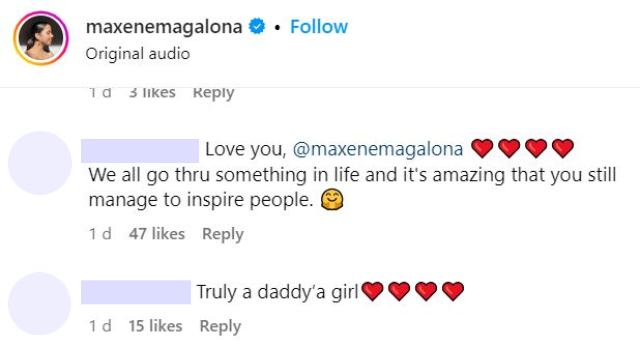 Comment on Maxene Magalona