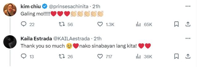 Kim Chiu and Kaila Estrada complimenting each other