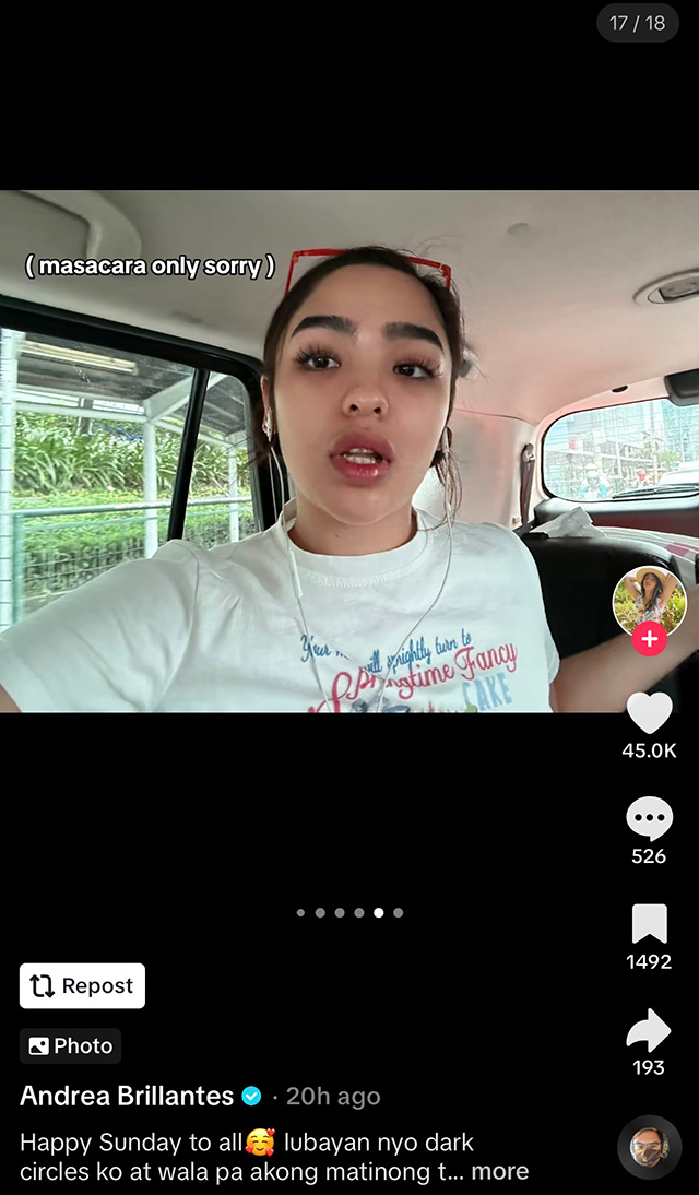 andrea brillantes no makeup selfie