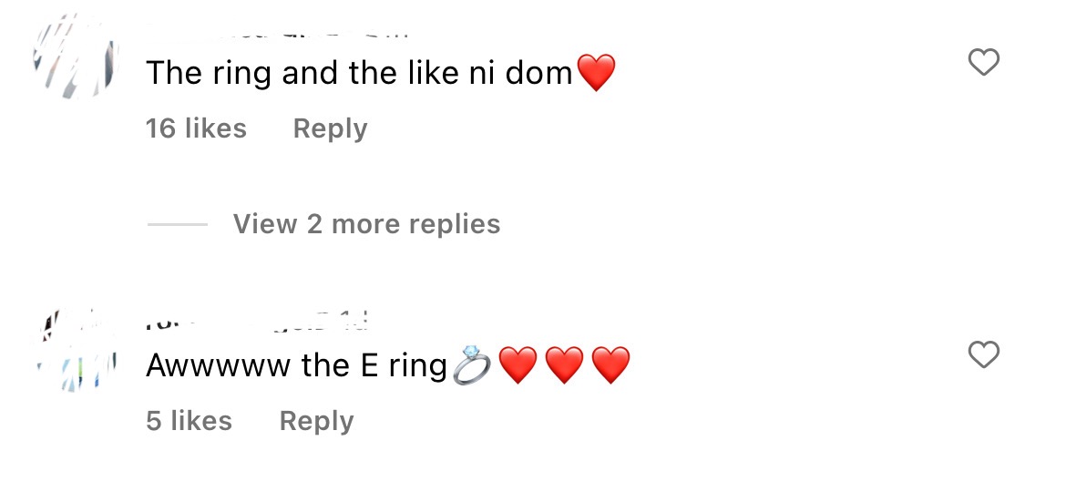 Comments on BASH regarding Bea's engagement ring