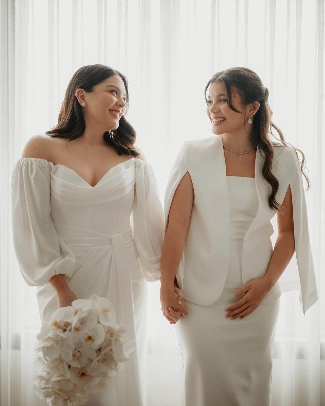 Ria Atayde at her civil wedding with her sister Gela Atayde