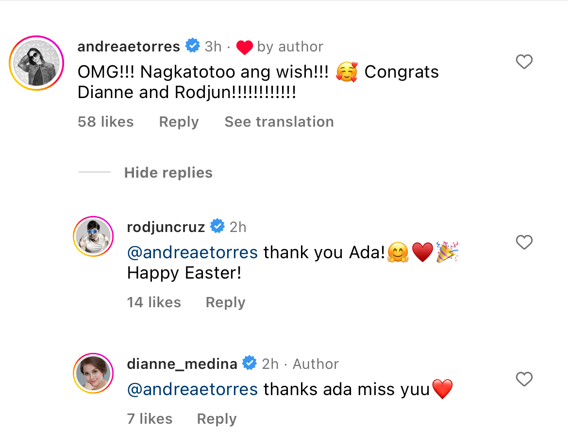 Andrea Torres congratulates Dianne Medina on pregnancy