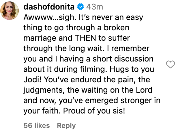 Donita Rose comments on Jodi Sta. Maria's post about her annulment