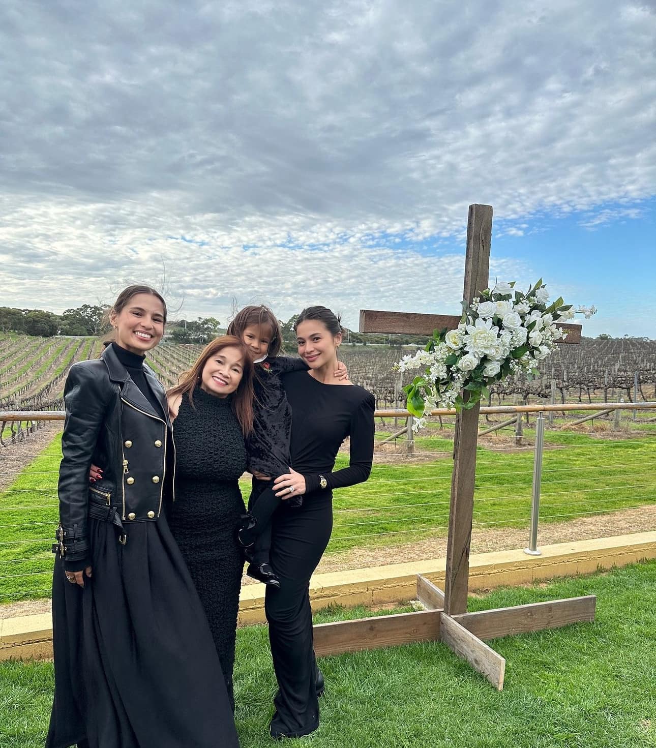 Jasmine Curtis-Smith with family in Australia