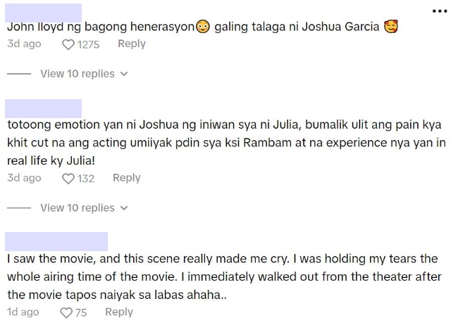 Joshua Garcia crying scene in 