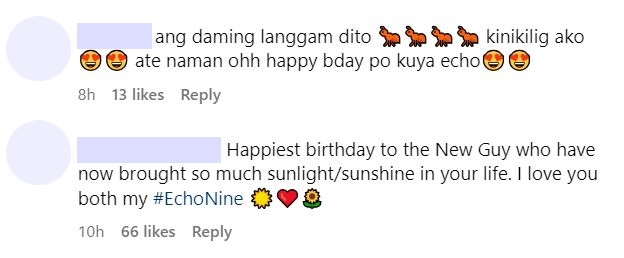 image of comments on Janine Gutierrez's birthday post for Jericho Rosales