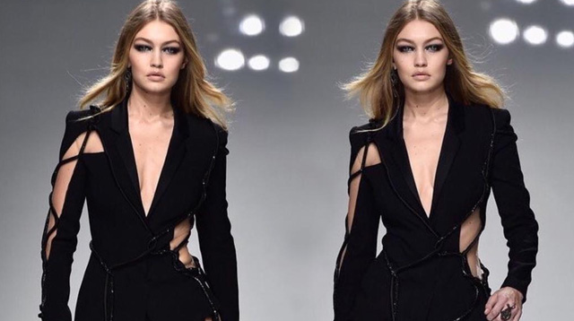 Gigi Hadid Closed The Atelier Versace Show In A Pantsuit You Probably Can'T  Wear To Work