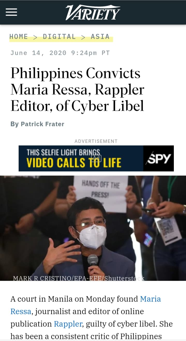 World Headlines On Maria Ressa's Cyber Libel Conviction