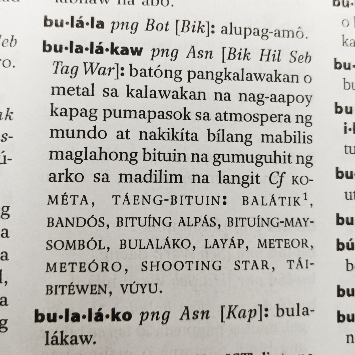 In Filipino A Meteorite Is Called Tae Ng Bituin 