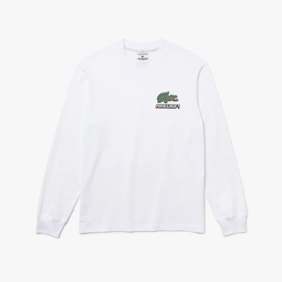 Lacoste Long Sleeve Large Minecraft Logo and Croc On Front Chest, White,  X-Large : Buy Online at Best Price in KSA - Souq is now : Fashion