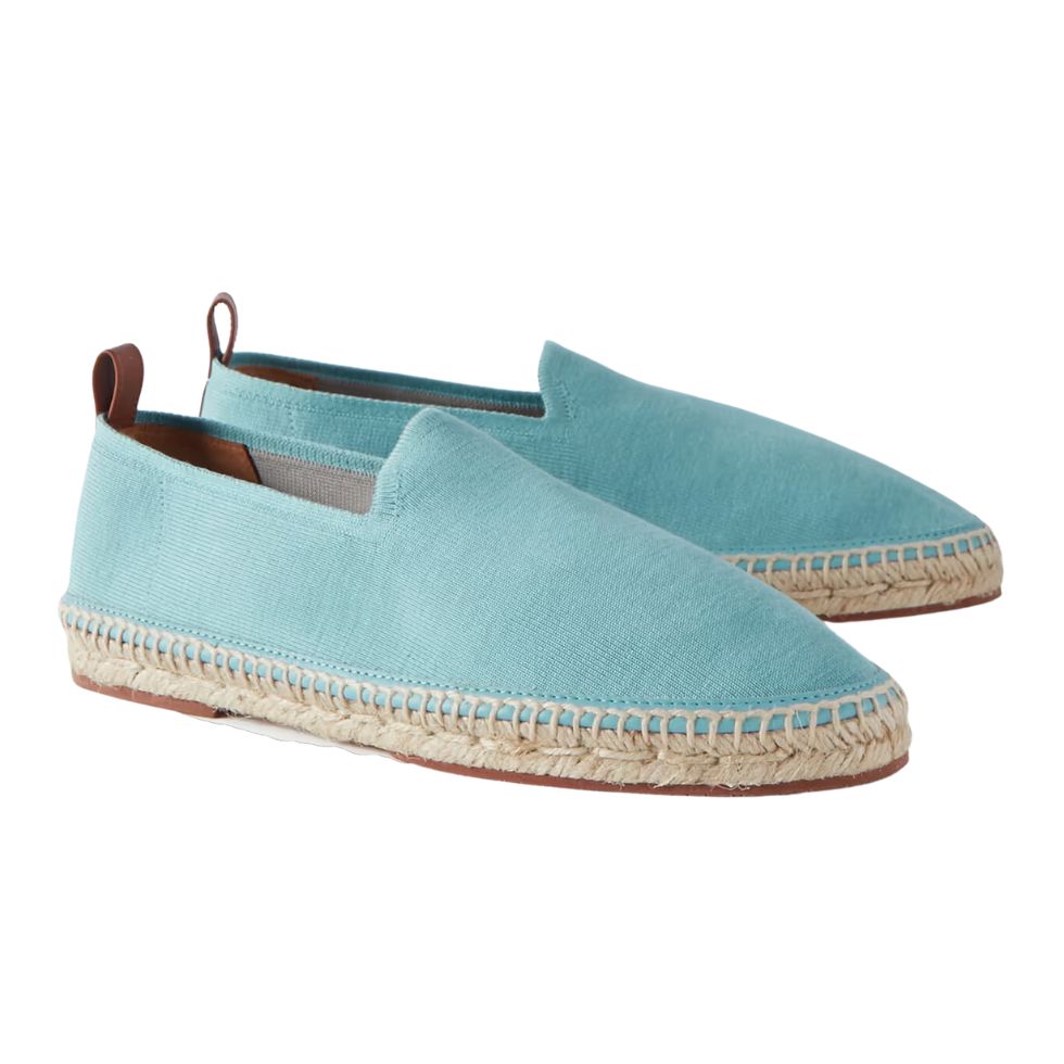 Leather-Trimmed Suede Espadrilles