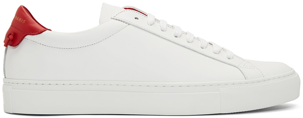 red and white designer sneakers