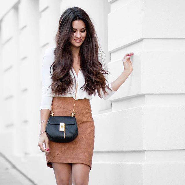 how to style a leather skirt in your 30s and look chic