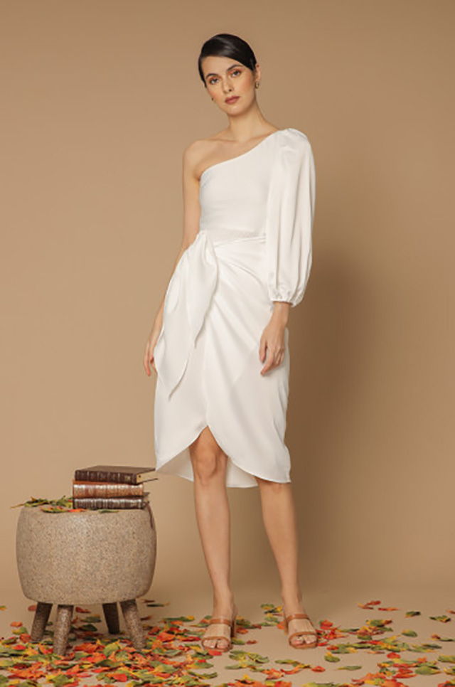 elegant white midi dress