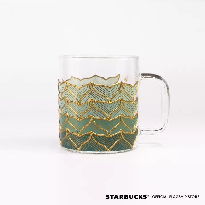 Starbucks Dining | Starbucks 50th Anniversary Mermaid Tail Glass Mug | Color: Gold/Green | Size: Os | Newwithtagz's Closet