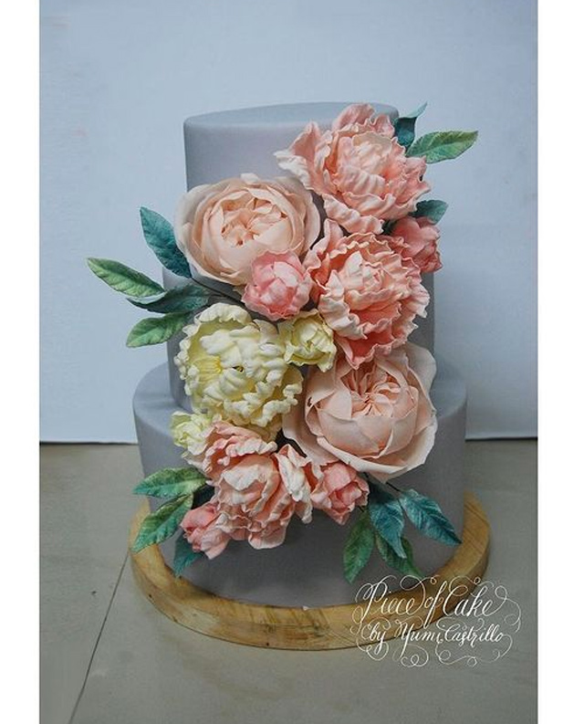 wedding cake designs: grey cake