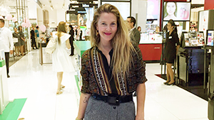 Drew Barrymore Visits The Sm Store Makati's Beauty Section