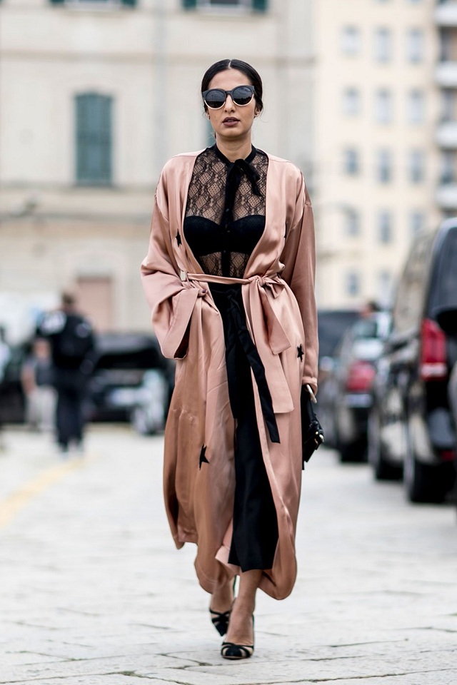 Silk shop robe outfit