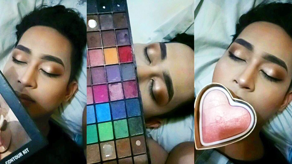 Girl Does Makeup Tutorial on Drunk Boyfriend and the Result Was Hilarious