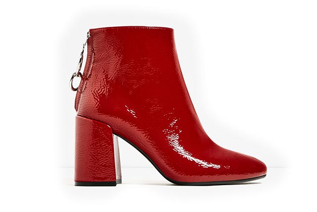 Red patent boots on sale zara