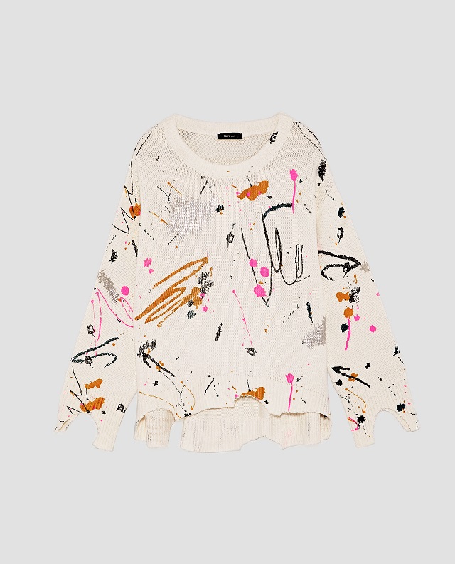 Zara paint hot sale splatter jumper