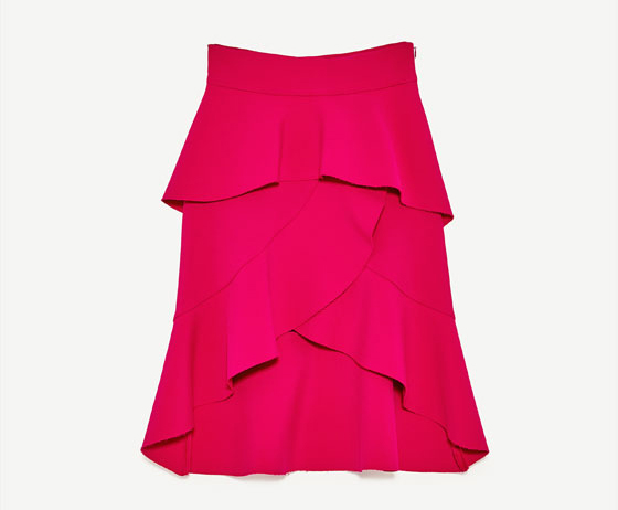 pink ruffle skirt zara