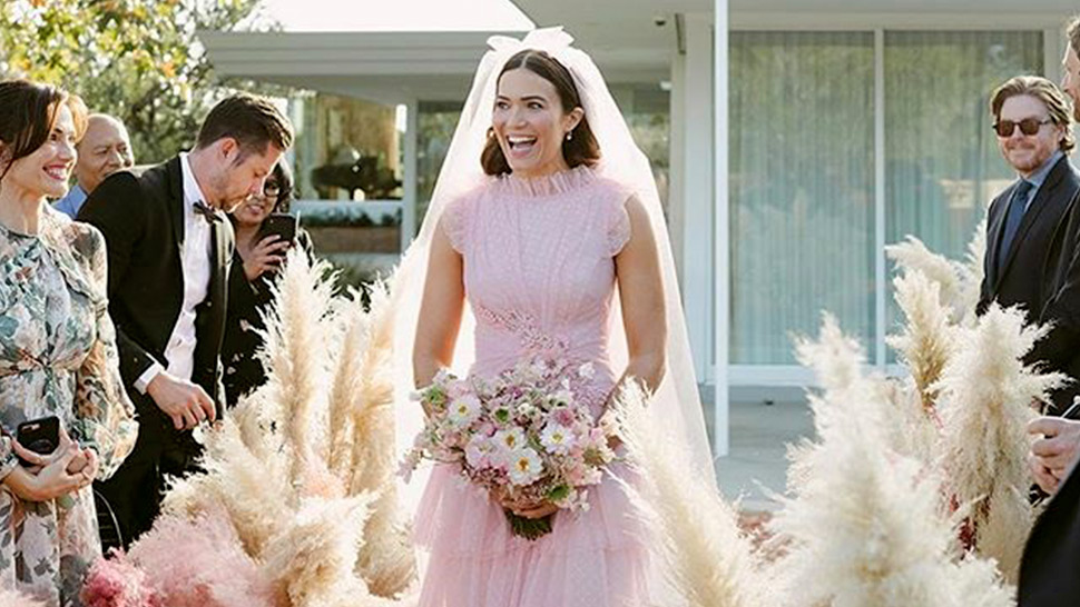 Mandy Moore Wore A Blush Pink Rodarte Gown To Her Wedding