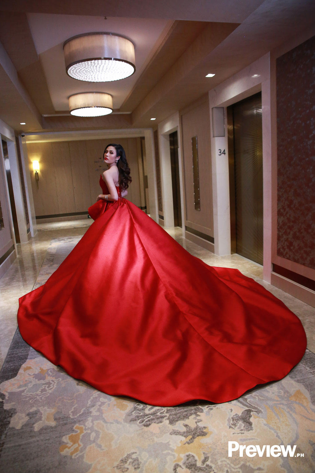 debut gown red