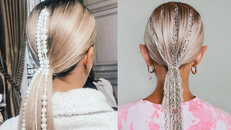 Here's How Chains And Pearls Can Elevate Your Ponytail
