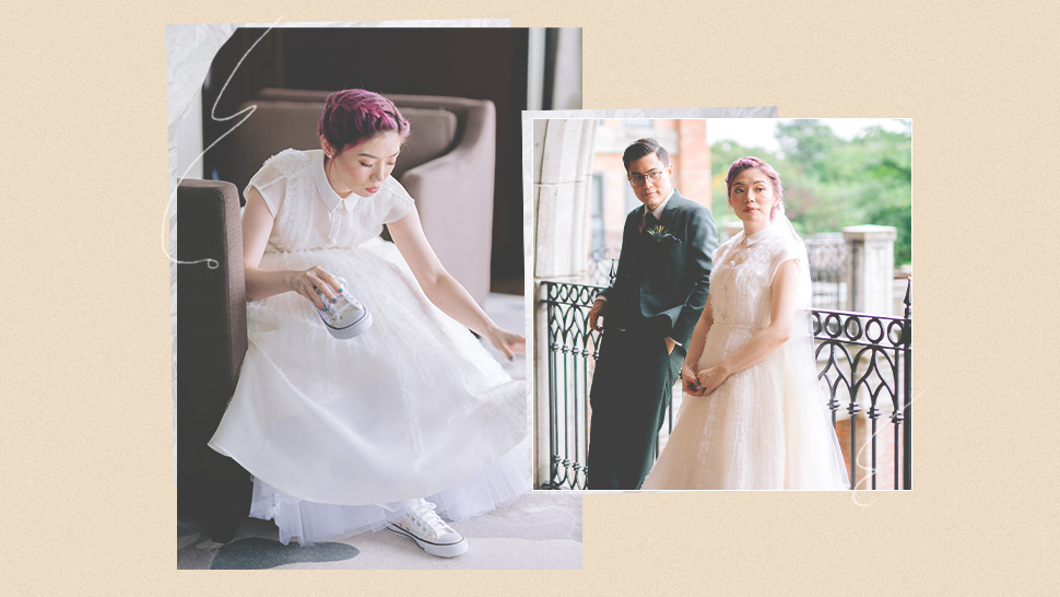 This Unconventional Bride Wore A Barong-inspired Wedding Gown With Sneakers