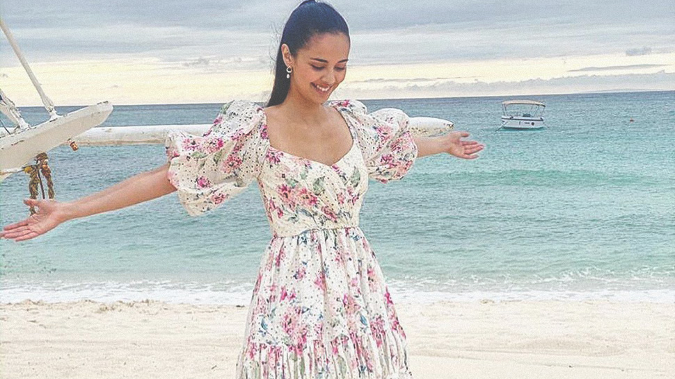 We Found The Exact Floral Dress Megan Young Wore To The Beach