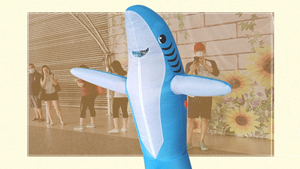 A Land Shark Was Spotted Roaming Outside Reminding People About Social Distancing