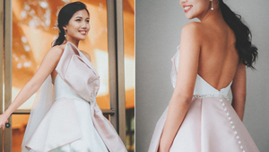 This Bride Tied The Knot In A Blush-accented Ball Gown, And We’re Obsessed