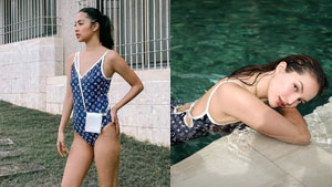 We Spotted Sarah Lahbati And Rei Germar Twinning In This Louis Vuitton Swimsuit