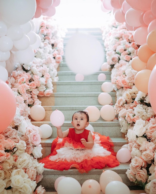 sofia andres zoe miranda first birthday matching gowns