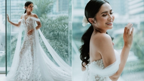 Here's A Closer Look At Anna Cay's Stunning, Sheer Wedding Gown