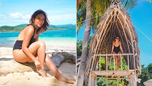 Kathryn Bernardo's Beach Ootds In El Nido Are Proof That We All Need A Black One-piece Swimsuit