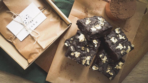 These Dark Chocolate Brownies Topped With Gold Leaves Cost Only P499 A Box